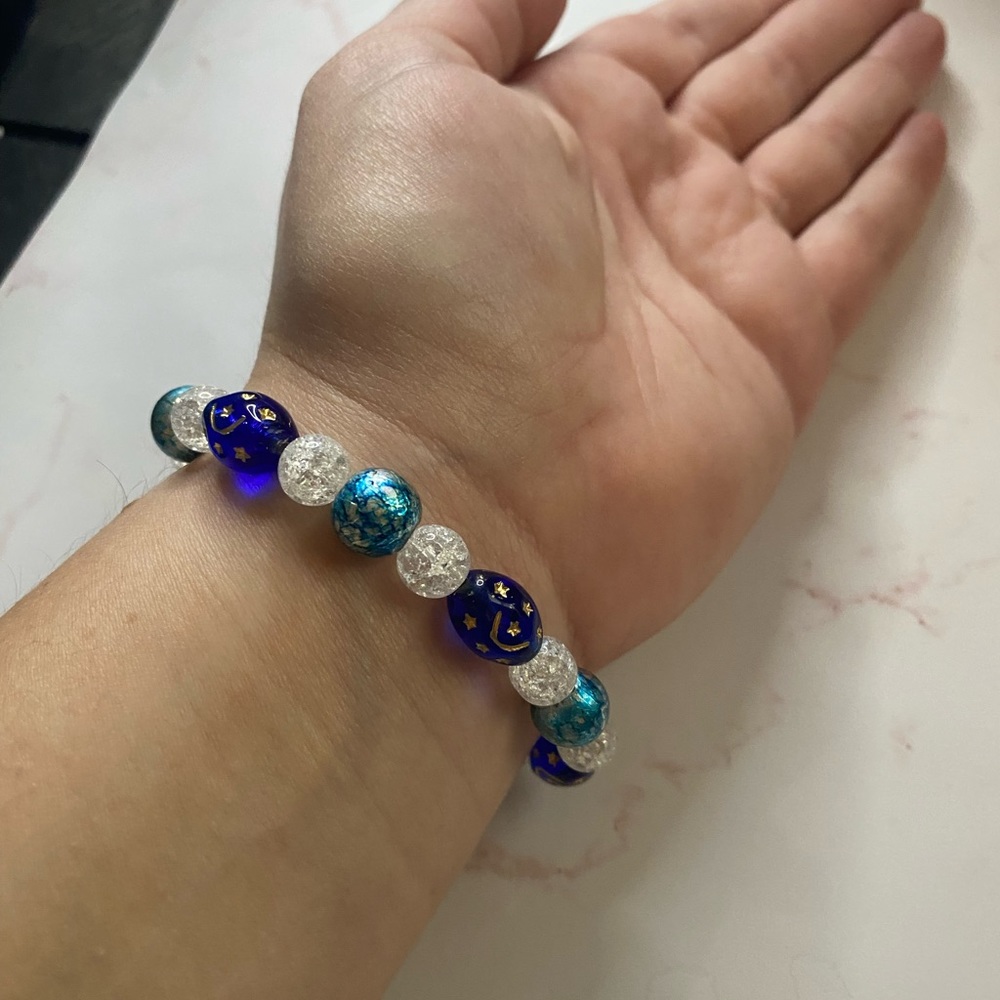 Blue Moon with Crackle Beads